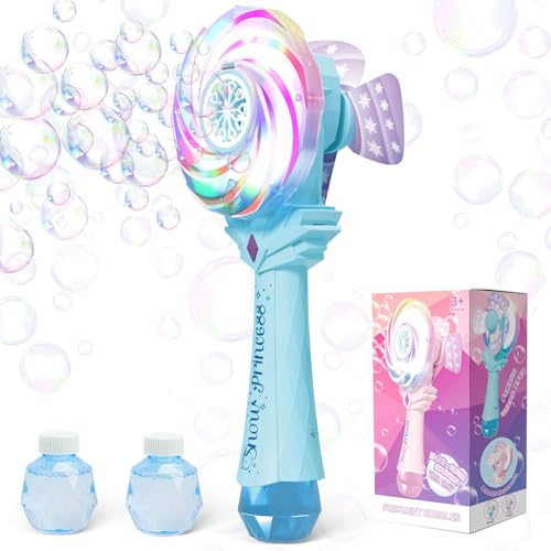 Britik Bubble Wand Toys for Girl 3-8 Year Old: Bubble Wands fo Kids Bubble Machine Toy with Bubble Solution Gifts for 3 4 5 6 7 8 Years Old Girls Birthday Presents Garden Outdoor Bubble Blower Toy