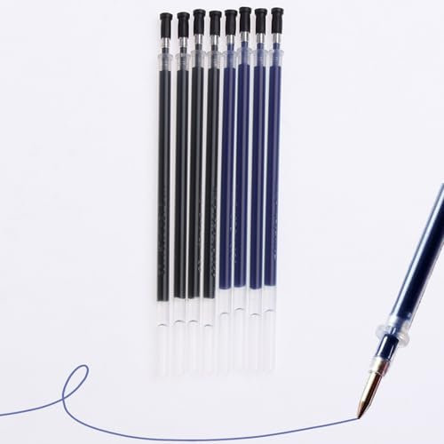 8 stuck Gel-Tinte Kugelschreiber-Mine, Blau, Schwarz 0,7 mm Strichstärke, Nachfüllminen für Gel-Roller, Kunststoff Kugelschreiber Minen, Kugelschreiber Ersatzminen, Kompatibel Mit meisten Stifte