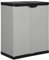 Armoire de rangement de jardin d'extérieur avec étagère réglable, gris et noir, 68 x 40 x 85 cm, armoire de rangement d'extérieur résistante aux intempéries, pour abris de jardin, outils et