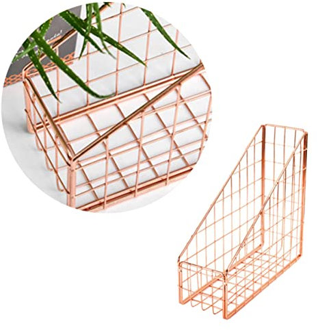 DIYEAH Briefhalter Buch-Organizer Eisen Schreibtisch-dokumentenablage Roségold