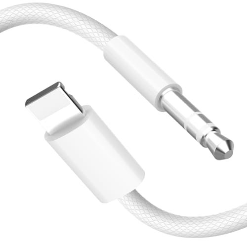 Auto Aux Kabel für iPhone, Audiokabel auf 3.5mm Premium Klinke Audio für iPhone 14/14 Pro/14 Plus/13/13 ProMax/12/11/X/XS/XR/8, Kopfhörer, Lautsprecher 1M