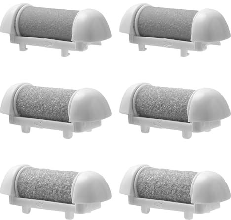 6 PCS Replacement Roller Refill Heads,3 Types of Rough for Callus Corn Removal,Foot File Replacement Rollers for Electric Foot Dead Skin Remover Foot Care Set(White)