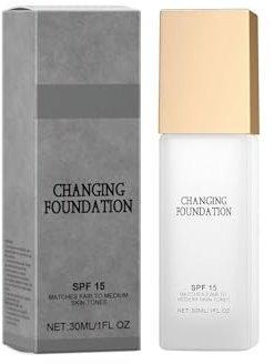 Foundation Changing Foundation With Spf 15,Hautton Anpassende Feuchtigkeitsspendend Und Natürlich Foundation Für Strahlenden Jugendlichen Teint (1PCS, 30ML)