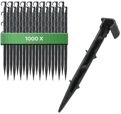 GARDENIX Gartenschlauch Anker 1000 Stück - Befestigungsanker für Tropfschlauch Erdspiess Bewässerung - Ø 16mm - Perlschlauch Steckgabel Stabil & Bruchfest, Lange Haltbarkeit, Erdanker Bodenanker