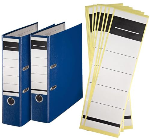 keyxer 100 Stück Ordnerrücken Selbstklebend & Rückenschilder – 19x6 cm Weiße Aufkleber für 8 cm Breite | Universell für Büro, Bibliothek,Ordner Rückenschilder Selbstklebend,Einfach Beschriftbar