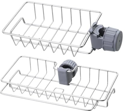 Abaodam 2stücke Schwammhalterung Für Wasserhahn Küchenschwammregal Aus Praktische Schwammablage Für Spüle Ordnungshelfer Für Küche Und Bad Platzsparendes Küchenspülenschwammhalter