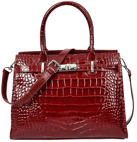 Women Real Leather Handbag Mid Size Organiser Top-Handle Style Handbag Noelle