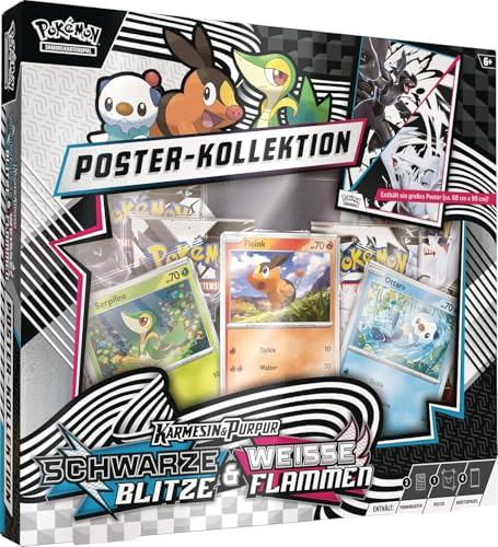 Pokemon Karmesin & Purpur Schwarze Blitze & Weisse Flammen Poster Kollektion - Deutsch NEU & OVP und BB-Toy-Trades-Toploader