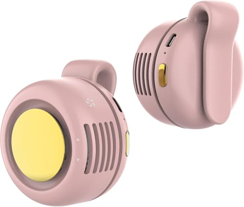 SBMKK Tragbarer, leiser Mini-Ventilator ohne Flügel, zum Anklippen, 3 Geschwindigkeiten und leise, freihändige Hemd- und Hüftclips, Whirlwind-Fans, wiederaufladbar, geeignet für Outdoor, Reisen und