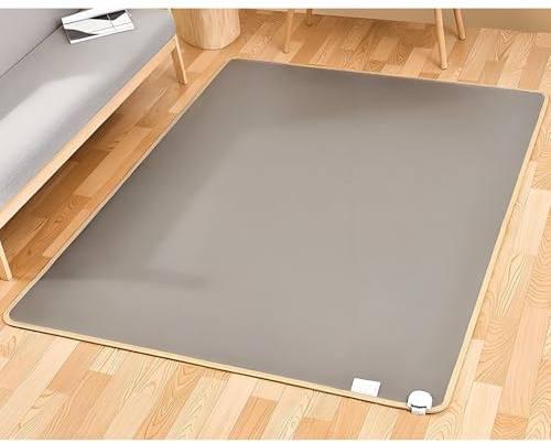 SHENGSHIYU Tappeti Riscaldati,Tappeto Riscaldante per Pavimento,Riscaldamento a Temperatura Costante,Temperatura Regolabile,PVC Riscaldamento Elettrico a Pavimento Camper 100×100cm