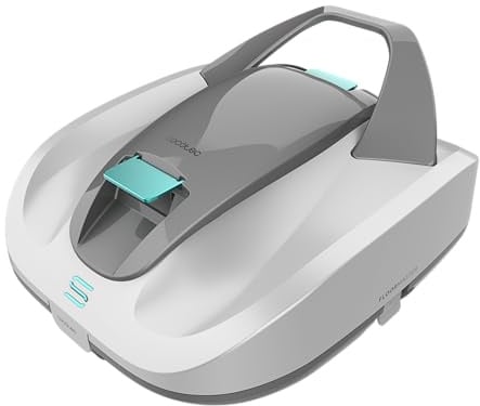 Cecotec Poolroboter Conga Pooldroid 3000 FloorMaster. Kabellos, 100 l/min Doppelmotor, 100 Min Akku, Filter 100 µm 2,5 L, für Pools bis 80 m², Autoparking mit Haken, EasyClean für sauberen Boden