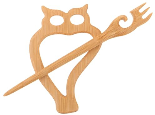 ibasenice Broche en Bois Motif Hibou pour Pull et Cardigan – Épingle à Col en Bois Polie la Main, Décoration Animale Naturelle, Accessoire Original pour Foulard et Châle, Usage Quotidien