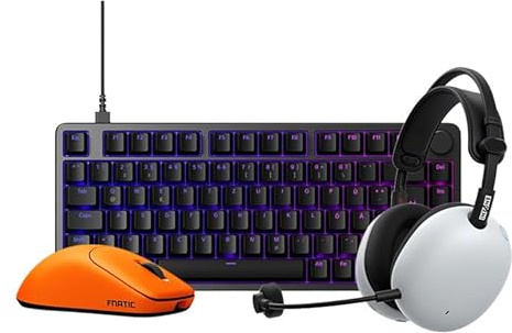 Sony INZONE H9 II kabelloses Gaming-Headset mit Noise Cancelling, weiß + INZONE Keyboard + Fnatic Gaming-Mouse