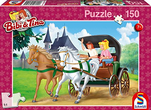 Schmidt Spiele 56051 Bibi und Tina, Kutschfahrt, 150 Teile Kinderpuzzle