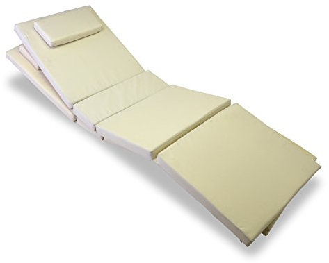 Nexos Liegen-Auflage 2er Set Polster Kopfkissen für Sauna Garten Terrasse hochwertig Creme