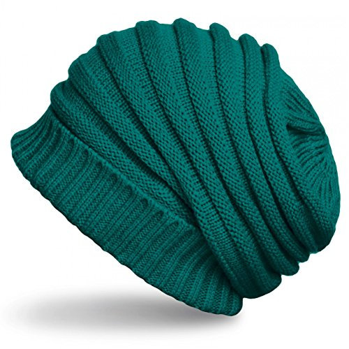 Caspar MU081 Unisex Winter Strick Beanie Mütze, Farbe:Petrol, Größe:One Size