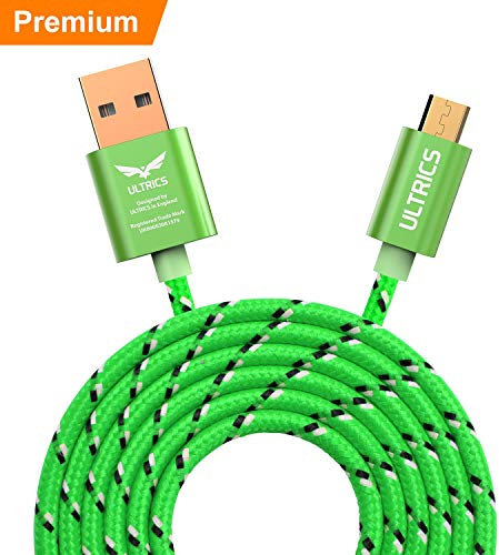 USB to Micro USB Cable 3M, Braided Micro USB Charger Cable, USB Micro Cable, Android Charger Cables, Micro USB Charging Cables for Samsung Galaxy S7 Edge S6 S5 J7 J6 J5 A6 A10, Huawei, Kindle, PS4