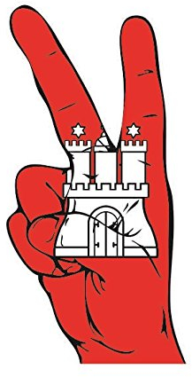 U24 Aufkleber Peace Finger Hamburg Autoaufkleber Sticker