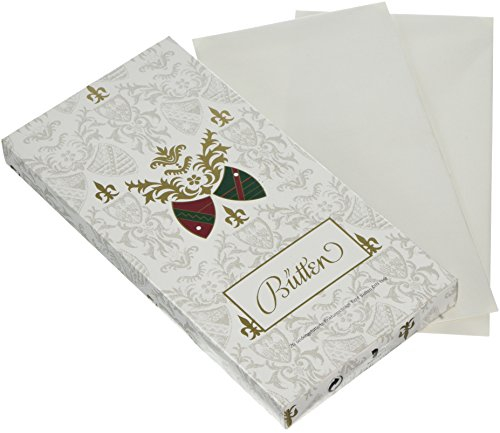 Rössler 20323801 - Briefumschlagpack DIN lang, 20 Stück, Zerkall-Bütten, mit Seidenfutter, weiß