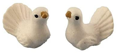 Melody Jane Puppenhaus Miniatur Haustier Gartenzubehör Vögel Paar Weiß Turtle Tauben