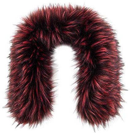 Futrzane Classic Fourrure pour Capuche - Col Amovible - Echarpe Fausse Fourrure (XS, Bordeaux Classic)