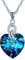 SixLuo Collares Mujer Cristal Amor Corazón 925 Plata esterlina Corazón del Océano Colgante Hecho con Swarovski Elemento