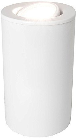 White Gloss GU10 Floor or Table Lamp Uplighter with Tilt Capability by Happy Homewares