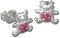 Teenie-Weenie Ohrstecker für Kinder 925 Silber rosa Teddy Ohrringe D3SDO8007A Silber Ohrschmuck für Kinder