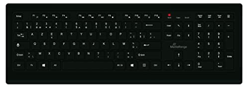 MediaRange Clavier sans fil AZERTY (Belgique), plein format, noir