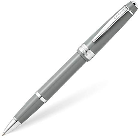 CROSS Bailey Light Polished Grey Resin Rollerball Pen INCL. Premium Gift Box - Refillable Medium Gel Ink Rollerball