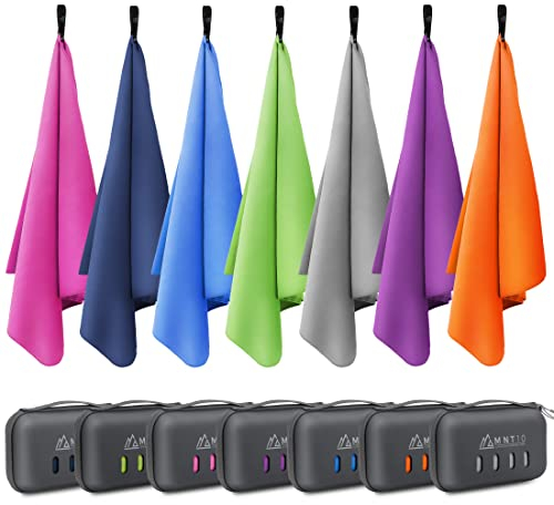MNT10 Mikrofaser Handtuch mit Case – in vielen Farben – Ultra leicht, kompakt & schnelltrocknend – Microfaser Handtücher eignen Sich perfekt als Sporthandtuch, Strandhandtuch