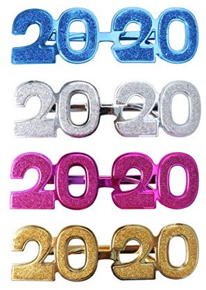 Toyvian 4 Stück 2020 Cocktailgläser 2020 Neue Jahre Party Photo Booth Requisiten Partybrille 2020 Karneval Brillen Spaß Fasching Brille Fasnacht 2020 Party Brille Ausrüstung Foto Kind
