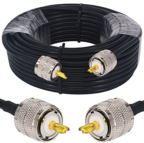 YILIANDUO Cavo Antenna CB 15M/49,2ft UHF RG58 VHF Marine Coassiale PL259/SO239 Maschio a Maschio Bassa Perdita per HAM Radio, Analyzer, Dummy Load, SWR Meter, Broadcast