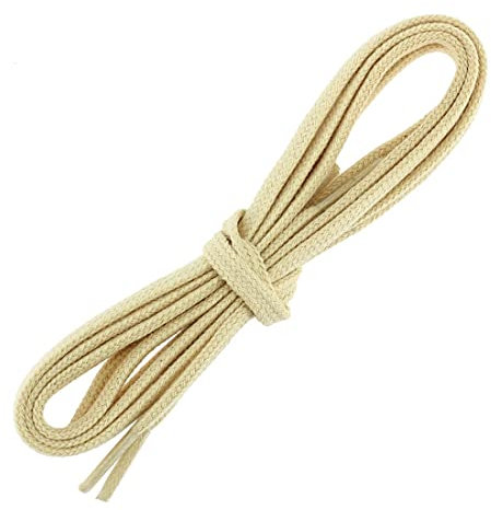 Les Lacets Français. Lacets plats et fins. 5mm, Coton. Jaune Paille. 70cm FABRIQUE EN FRANCE