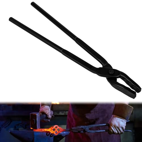 Bzsunway Knife Forging Tool Blacksmithing Tongs Blacksmith Wolf Jaw Tongs 15 inch for Beginner & Master