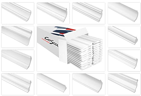 COSCA Deckenleisten aus Ecopolymer - Stuckleisten hochdichtes Styropor, extrem widerstandsfähig - (20 Meter CK10) Muster Leisten Zuhause Einrichtung
