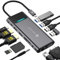 NOVOO Docking Station USB C Hub Multiport 12 en 1, Adaptateur USB C vers Dual HDMI, Type C PD 100W, Lecteur de Carte SD/TF 3.5mm AUX Jack et 3 USB 3.0 Stations d'accueil pour Macbook Pro Air