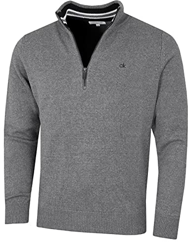 Calvin Klein Golf Mens Cotton Sweater - Grey Marl Sport - XXL