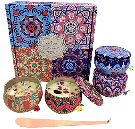 HorBous Soja-Duftkerzen-Geschenkset für Frauen, Duft-Aromatherapie-Kerzen-Set für Home-Party