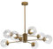 KCO Lighting Modern Sputnik Kronleuchter 8-Licht Klarglas Globus Deckenleuchte Mid Century Messing Unterputzleuchte Küche Island