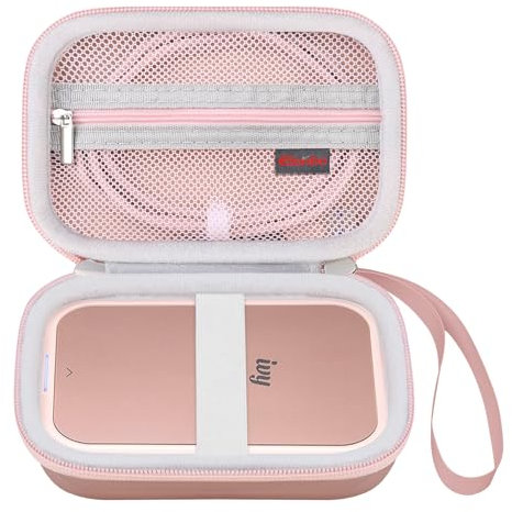Elonbo Carrying Case for Canon Zoemini 2/ Ivy 2 Mini Instant Photo Printer, Travel Protective Storage Box with Mesh Bag fits Paper and Cable, Rose Gold
