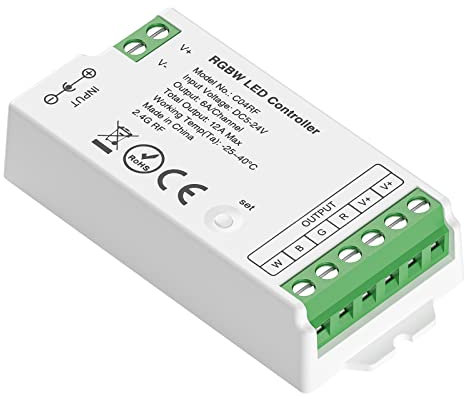 BTF-LIGHTING C04RF 2.4Ghz RGBW LED Controller für RGBW LED Streifen Farbe ändern Kompatibel mit RC03RFB WR01RF RF Fernbedienung Funktionen erweitern Arbeit mit RF Tuya Gateway(Nicht inhalt Gateway)