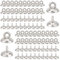 SUNNYCLUE 1 Box 200 Stück Silberperlenkappen 10 mm Perlen Bügelkappen Perlen Endkappen Dangle Charm Connector Round Bail Für Die Schmuckherstellung Halskette Ohrringe Armband Frauen DIY Glaskugel Char