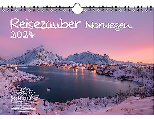 Reisezauber Norwegen DIN A4 Kalender für 2024 Oslo Reise Urlaub - Geschenkset Inhalt: 1x Kalender, 1x Weihnachtskarte (insgesamt 2 Teile)