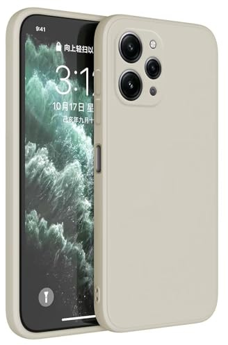 Topme Funda para Redmi 12 (4G) / Redmi 12 5G (6.79 Inches) Carcasa Caja Case Estuche, Funda Protectora de Piel de Silicona TPU - Blanco Antiguo
