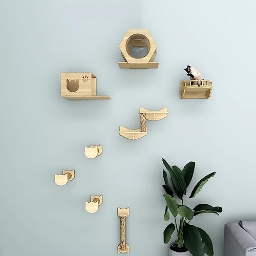 Katzen Kletterwand Set – Katze Wandelement Enthalten Katzenstufe Mit Katzenkratzbaum, Katzenhaus, Katzennest, Stufen, Sprungplattform, Raumkapsel, für Katzenwege im Innenbereich für Wände (Size : Sty