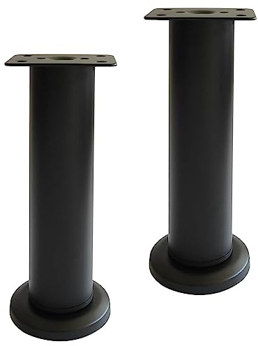 Pieds de meubles réglables avec socle, support de lit de 18 à 30 cm, poutre centrale, noir