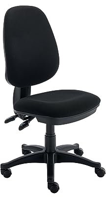 Office Hippo Desk Chair Without Arms, Adjustable Curved Back, Executive Swivel, Desk Chair, Suitable For Home Office, Black, 64 x 64 x 93 to 109 cm