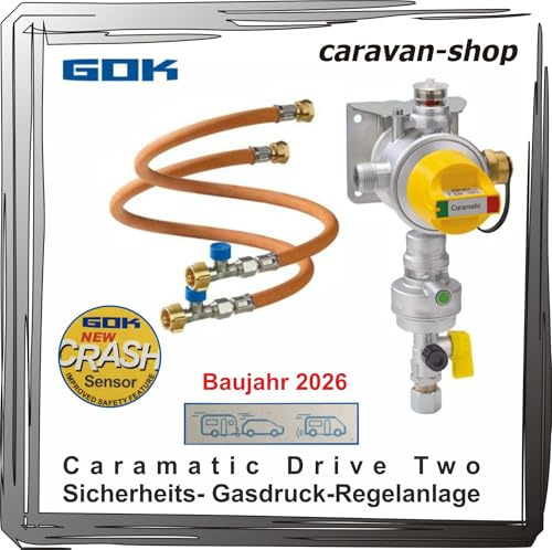 Generisch Zweiflachenanlage Drive Two 30mbar vertikal + 2 Schlauch Caravan Crash-Sensor Gas Drive Two Set Hochdruckschlauch