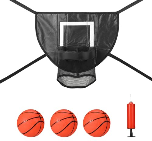 lasuroa Trampolin Basketballkorb Set, Befestigung Wasserdicht Basketballtor für Trampolin Weich Mini Basketball Trampolin Basketballspielzubehör für Alle Altersgruppen Basketball Liebhaber